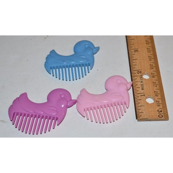 Vtg G1 My Little Pony Baby Duck Comb Lot Blue Pink dark pink 3 pc replacement - Picture 3 of 5